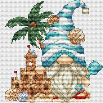 Grille point de croix Gnome to the Beach cross stitch pattern