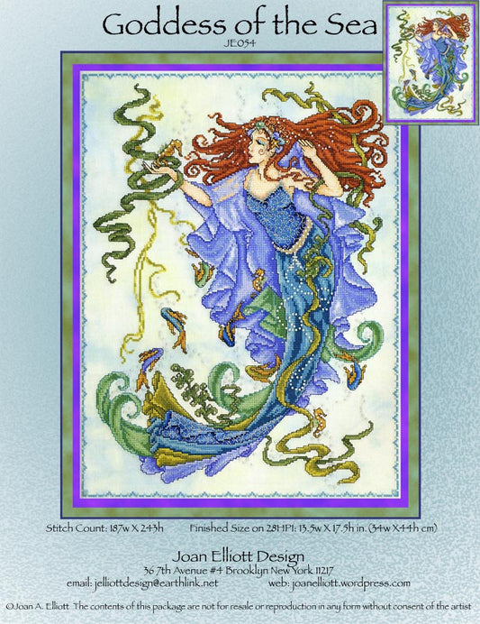 joan Elliot Goddess Of The Sea cross stitch pattern