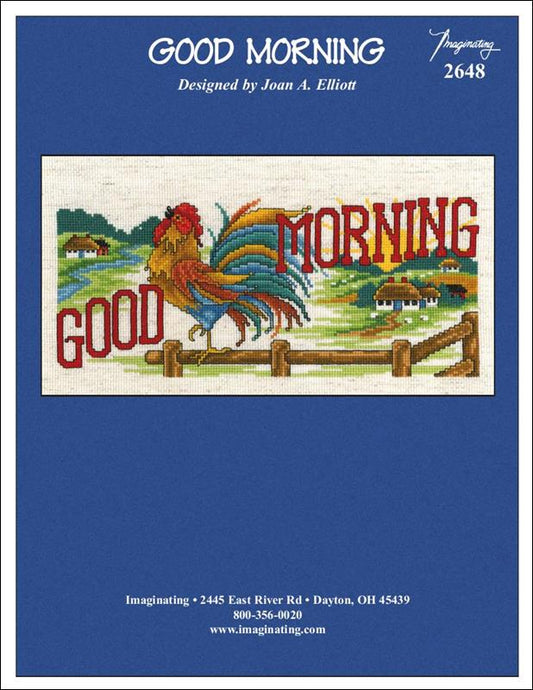 Imaginating Good Morning 2648 rooster cross stitch pattern