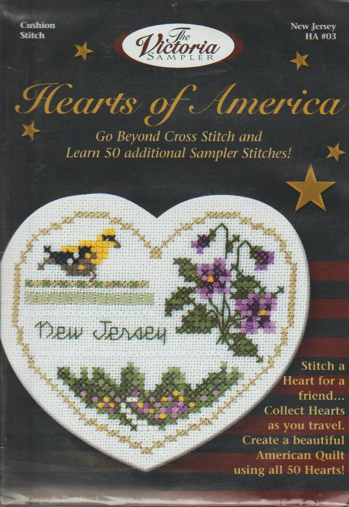 Victoria Sampler Hearts of America New Jersey cross stitch kit