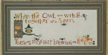 Bent Creek Halloween Branch part 1 Hooty Hoo Owl & Border cross stitch pattern