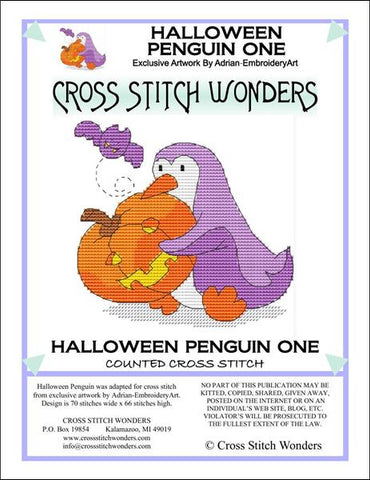 Cross Stitch Wonders Marcia Manning Halloween Penguin One Cross stitch pattern