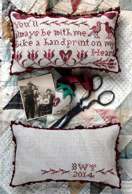 Heartstring Samplery Handprint on My Heart cross stitch pattern