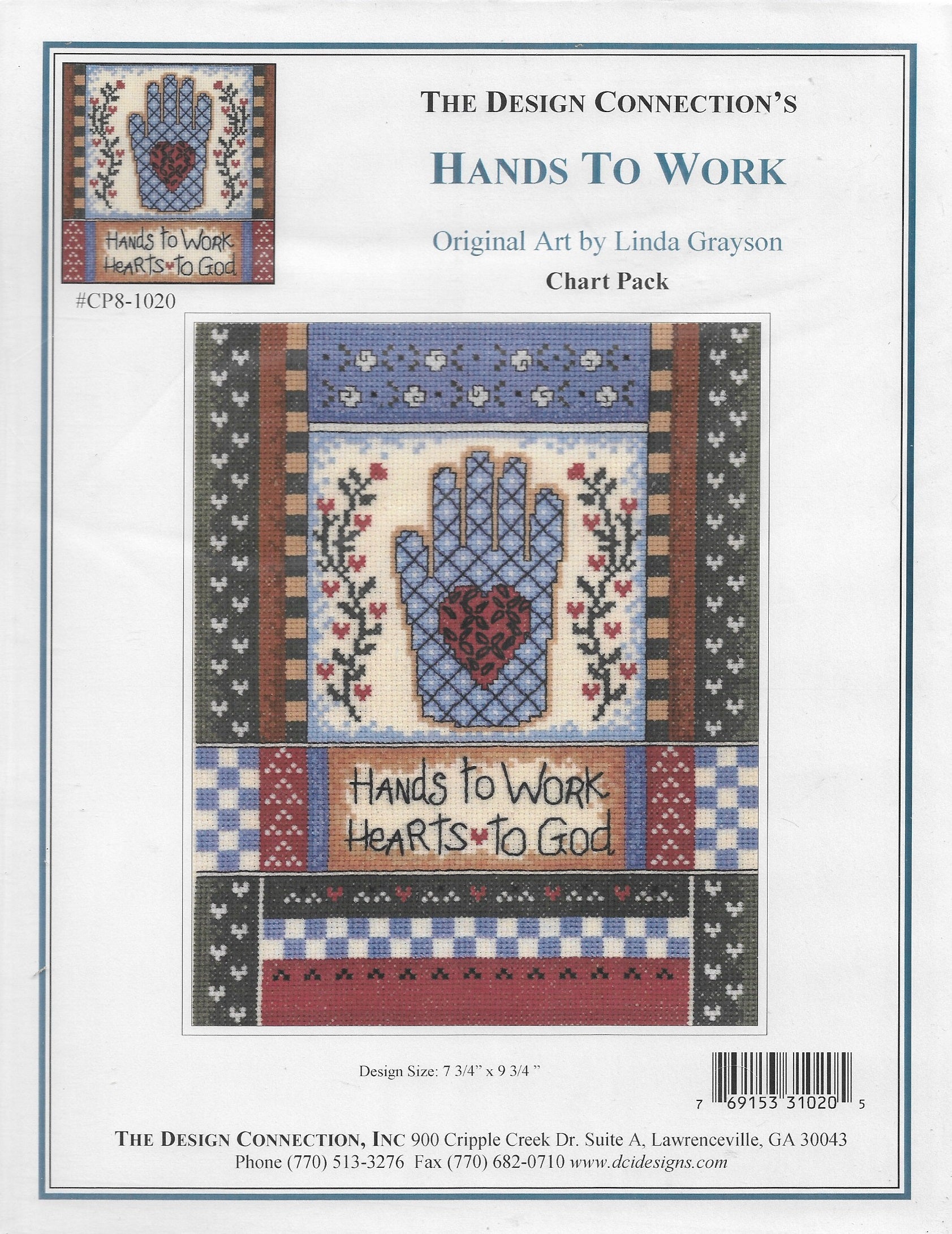 Design Connection Hands To Work K/CP8-1020 religious cross stitch pattern