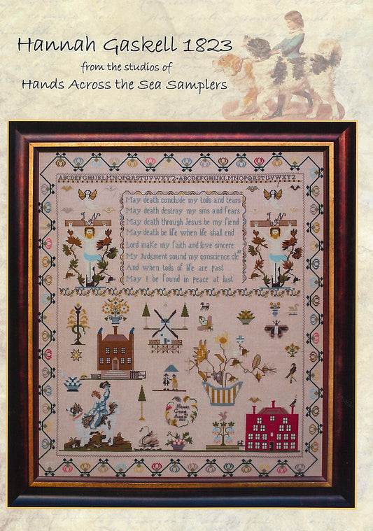 Hands Across The Sea Hannah Gaskell 1823 cross stitch sampler pattern
