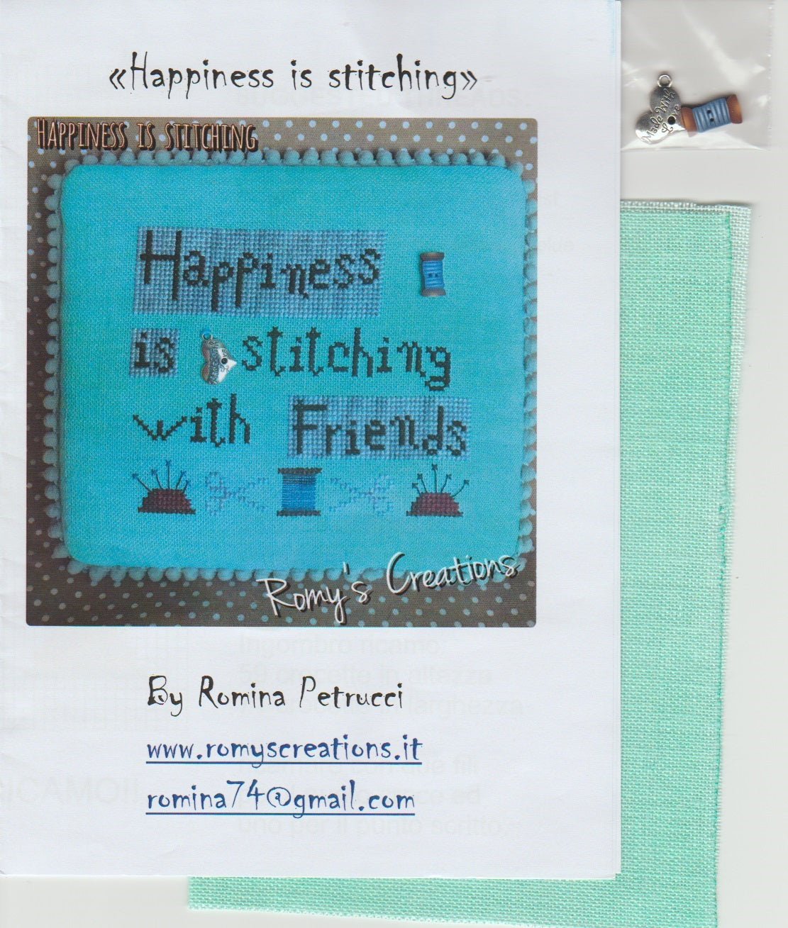 Romy Creations Happiness is Stitching cross stitch kit