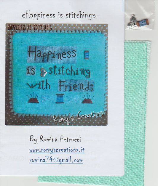 Romy Creations Happiness is Stitching cross stitch kit