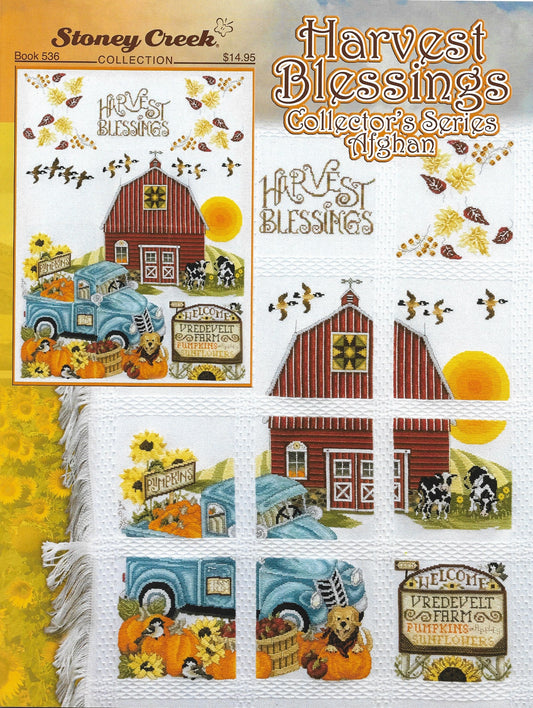 Stoney Creek Harvest Blessings Collectors' Series Afghan, BK536 cross stitch pattern