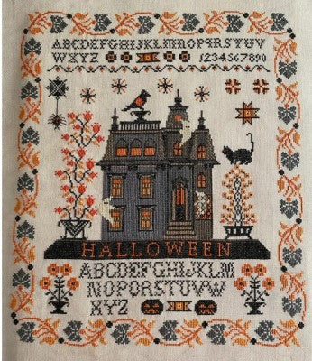 Twin Peak Primitives Haunted House Sampler Limited Edition cross stitch pattern