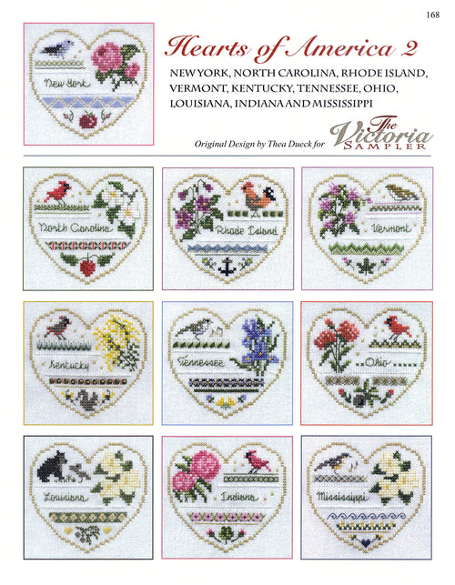 Victoria Sampler Hearts of America 2 cross stitch pattern