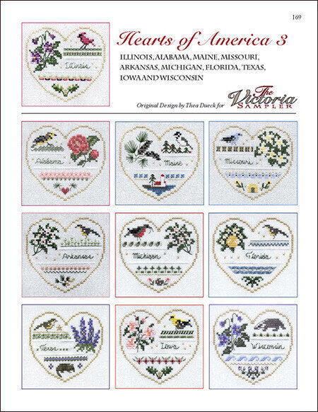 Victoria Sampler Hearts of America 3 VS169 cross stitch pattern