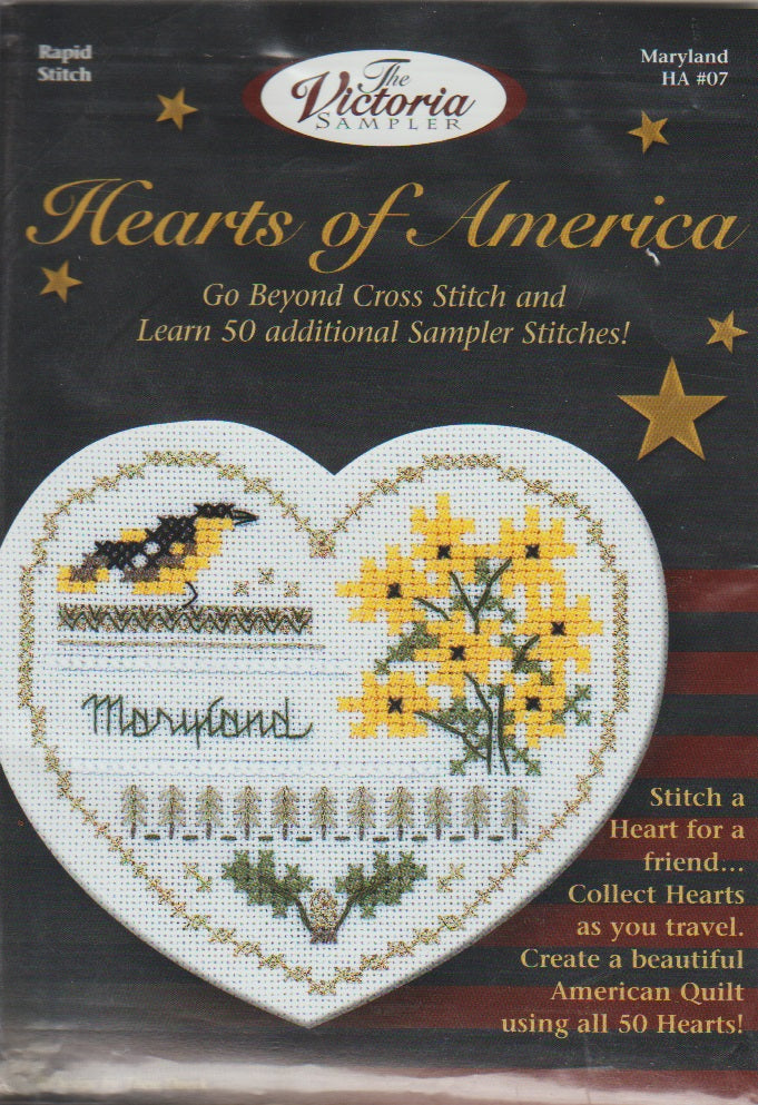 Victoria Sampler Hearts of America Maryland cross stitch kit