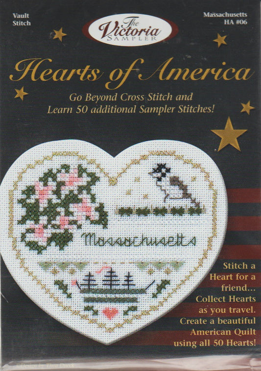 Victoria Sampler Hearts of America Massachusetts cross stitch kit