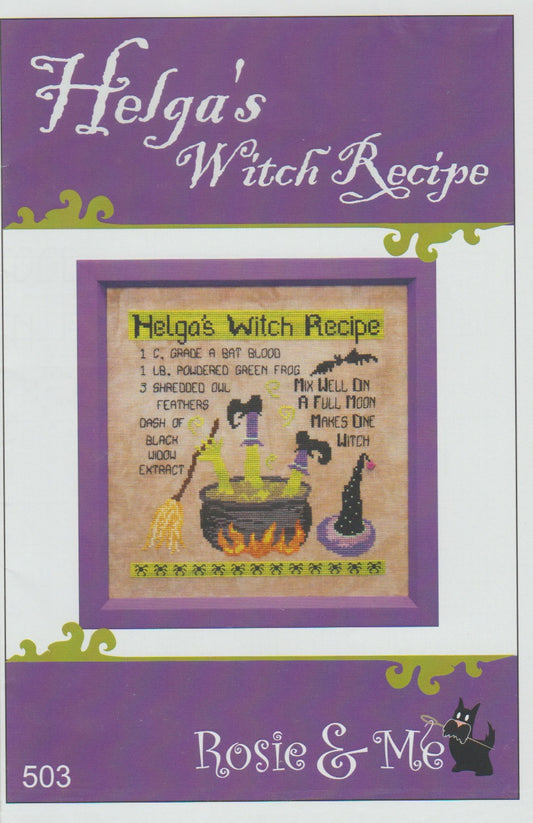 Rosie & Me Helga's Witch Recipe cross stitch pattern