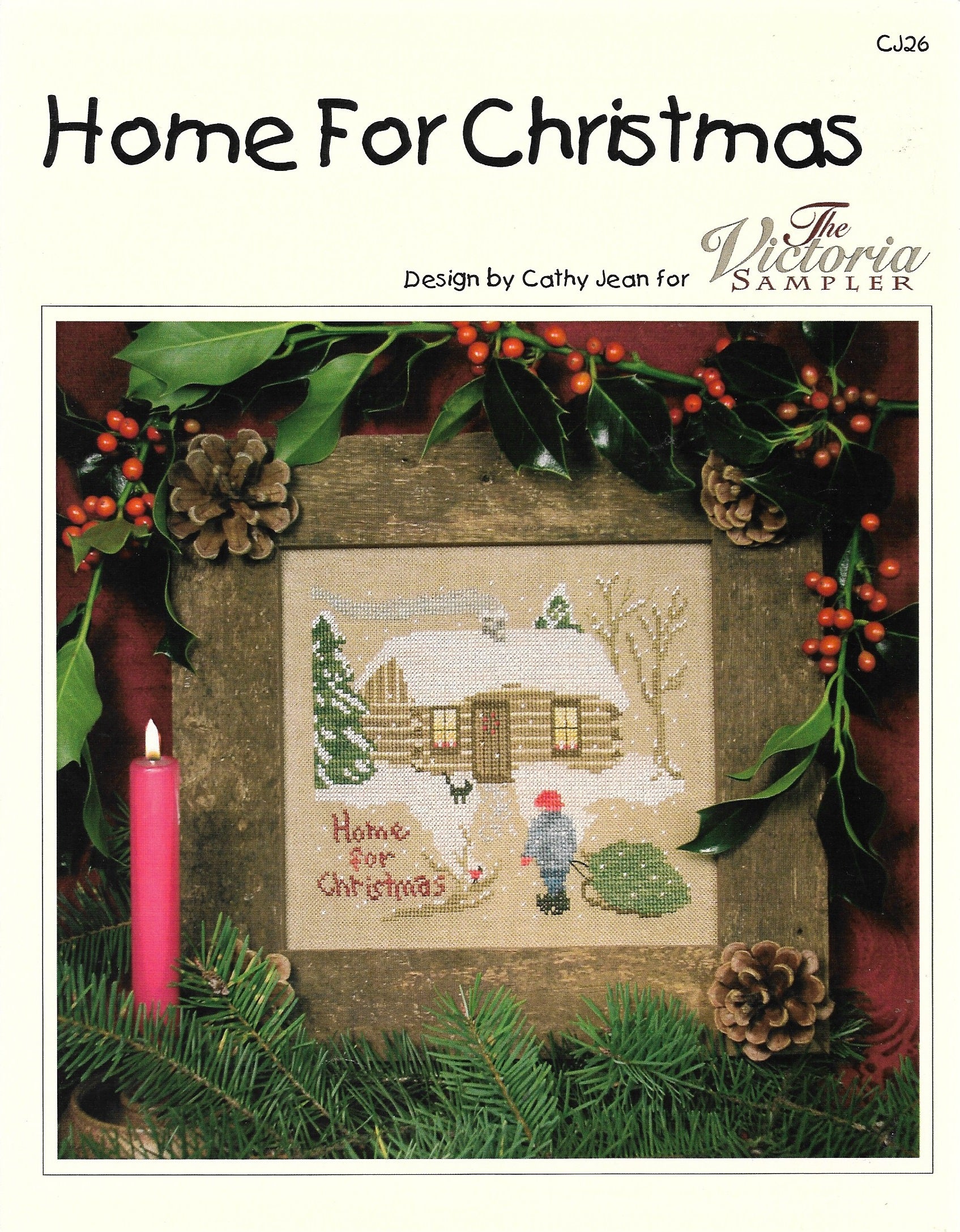 Victoria Sampler Home For Christmas CJ26 bird cross stitch pattern
