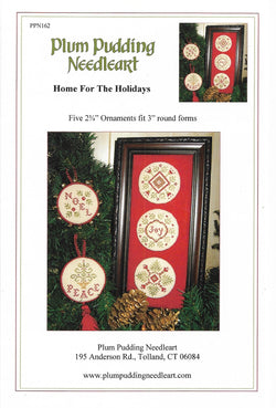 Plum Pudding Needleart Home For The Holidays christmas ornament cross stitch pattern