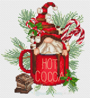 Les petites croix de Lucie Hot Cocoa Gnome 2022 christmas cross stitch pattern