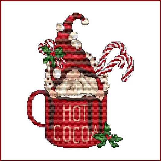 Cross Stitch Wonders Hot Cocoa Gnome Mug christmas cross stitch pattern