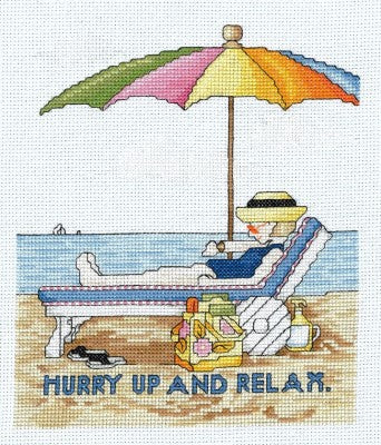 Imaginating Hurry up And Relax 3325 beach cross stitch pattern