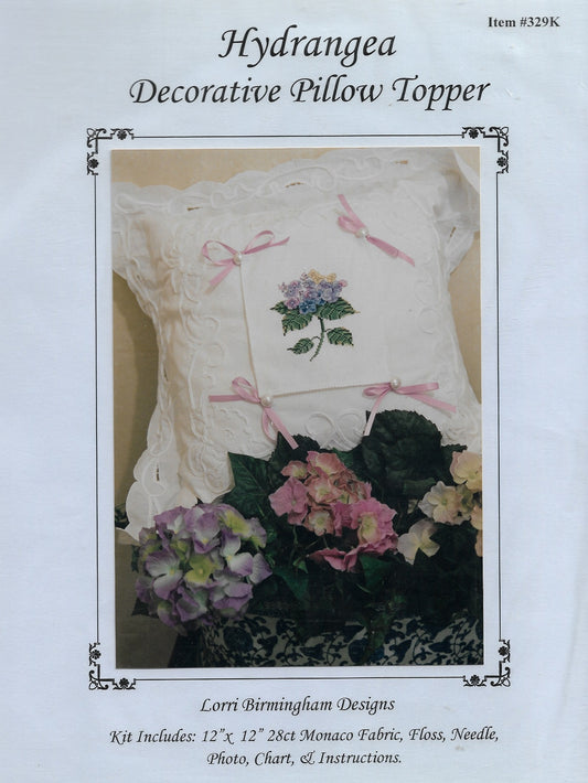 Lorri Birmingham Hydrangea Desorative Pillow Topper cross stitch kit