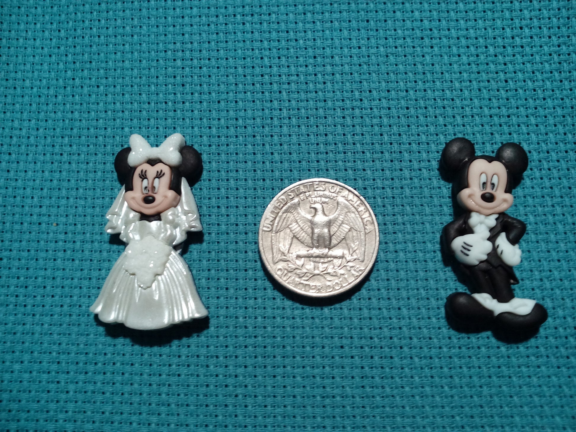 Mr & Mrs Mickey and Minnie mouse cross stitch needle minders