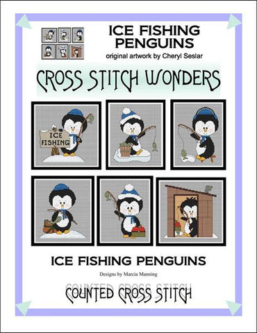 Cross Stitch Wonders Marcia Manning Ice Fishing Penguin Cross stitch pattern