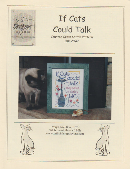 Designs By Lisa If Cats Could Talk cross stitch pattern