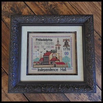 Twin Peak Primitives Independence Bell 1776 cross stitch pattern