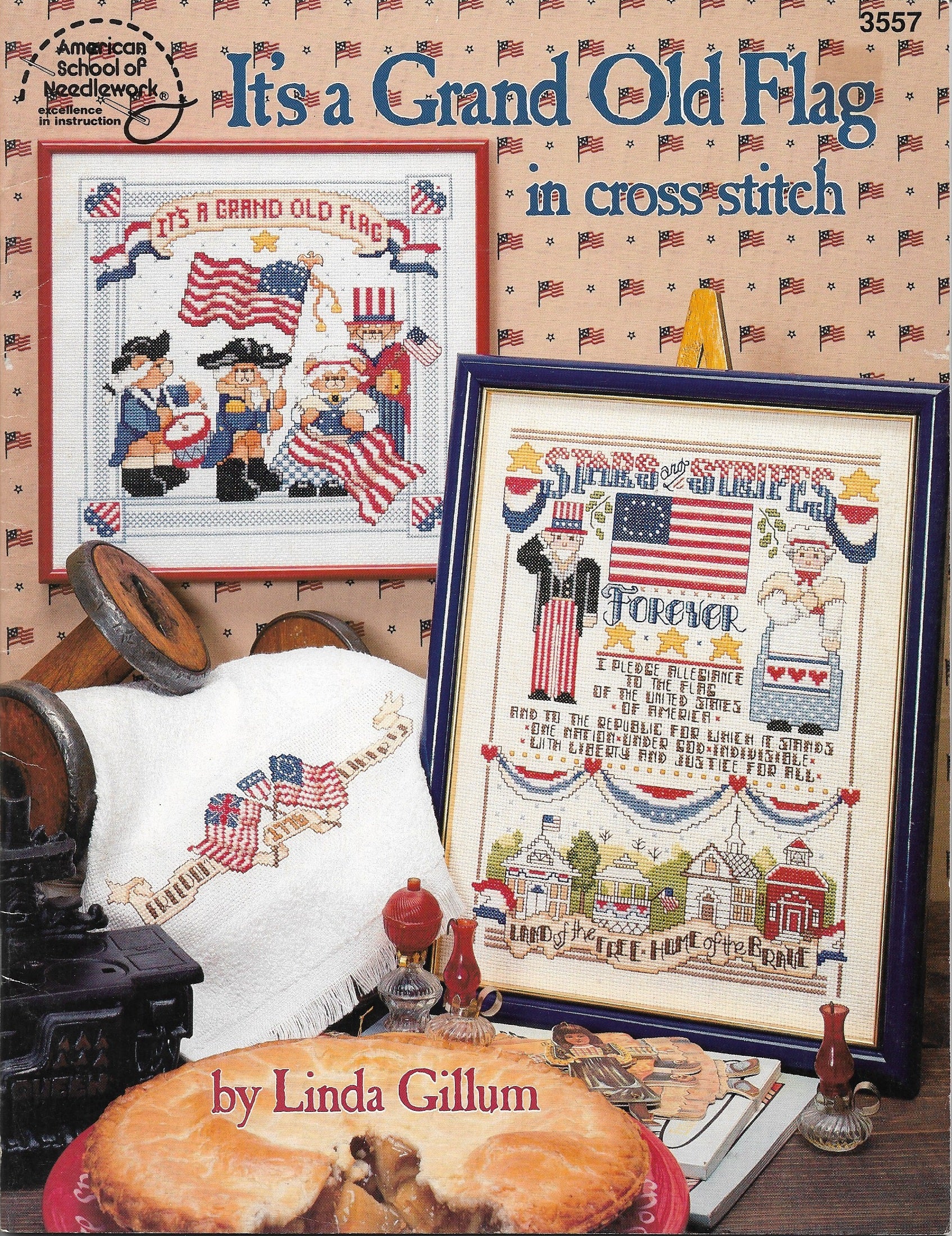 American School of Needlework It's A Grand Old Flag 3557 patriotic cross stitch pattern