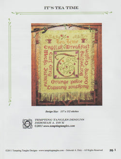 Tempting Tangles Designs It's Tea Time cross stitch pattern
