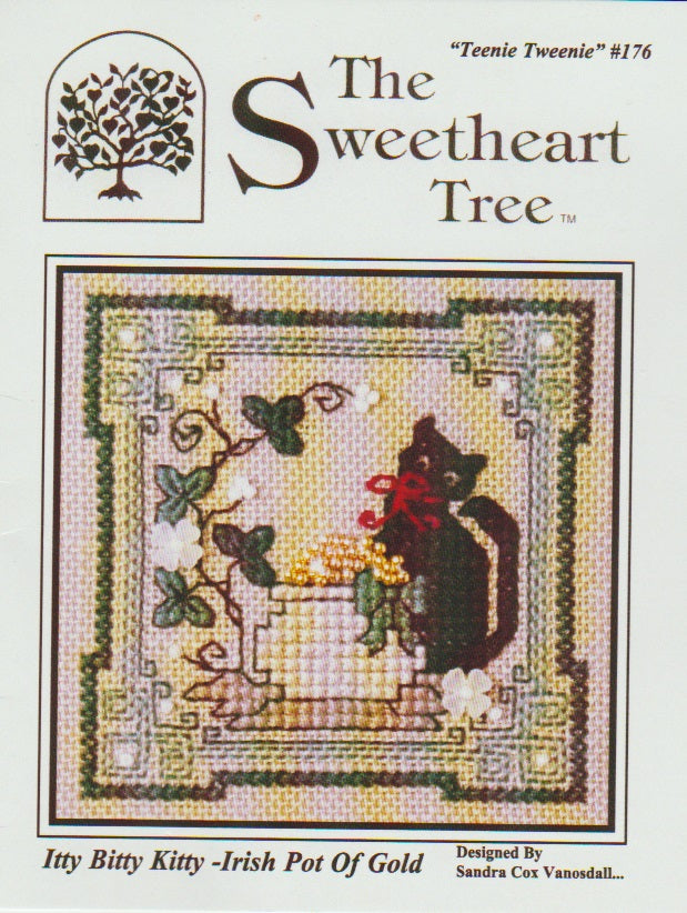 Sweetheart Tree Itty Bitty Kitty Irish Pot Of Gold TT176 cross stitch pattern