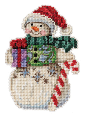 Mill Hill Snowman With Candy Cane Jim Shore 20-2116 christmas beaded cross stitch kit