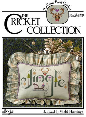Cricket Collection Jingle CC329 christmas pillow cross stitch pattern