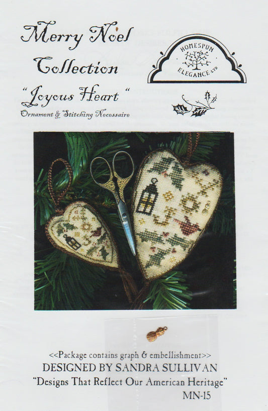 Homespun Elegance Joyous Heart MN-15 cross stitch ornament pattern