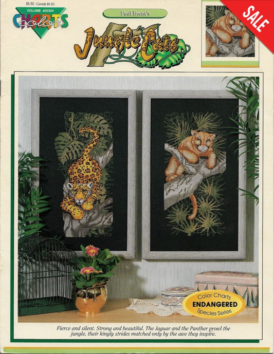 Color Charts Jungle Cats 20304 endangered cats cross stitch pattern