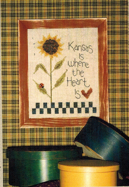 Lizzie Kate Kansas is where the heart is S014 cross stitch pattern