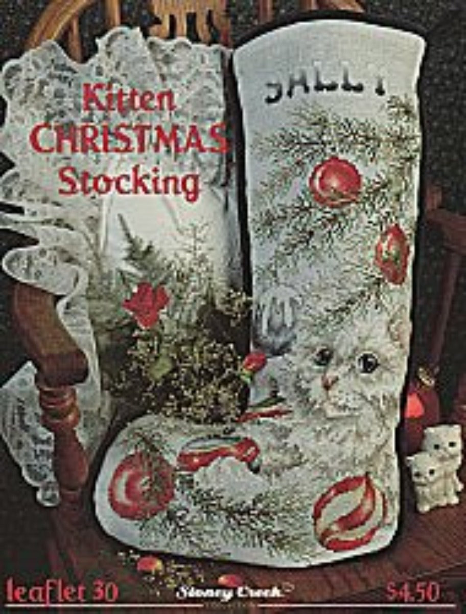 Stoney Creek Kitten Christmas Stocking LFT30 cross stitch pattern