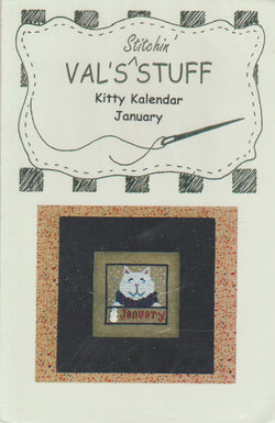 Val's Stuff Kitty Kalendar January cross stitch pattern