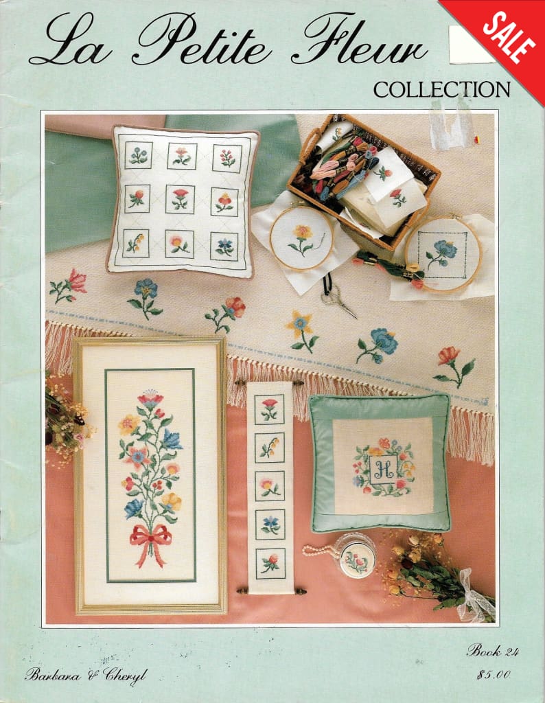 Barbara & Cheryl La Petite Fleur Collection 24 flowers cross stitch pattern