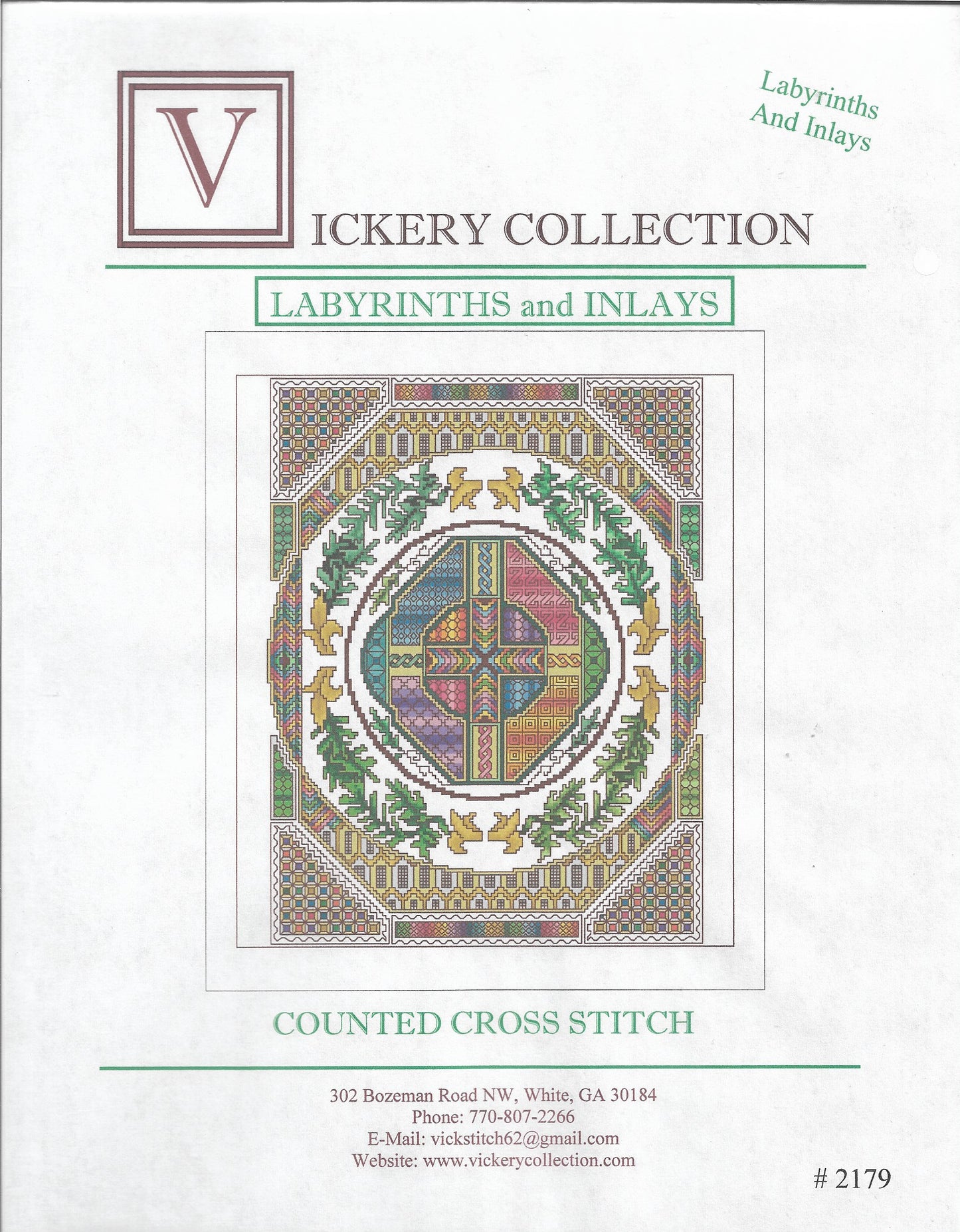 Vickery Collection Labyrinths and Inlays 2179 cross stitch pattern