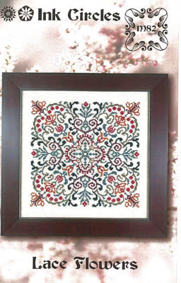 Ink Circles Lace Flowers mandala cross stitch pattern