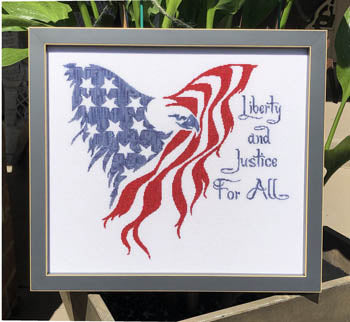 Keslyn's Lady Liberty patriotic flag cross stitch pattern