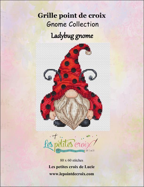 Les Petites croix de Lucie Ladybug gnome cross stitch pattern