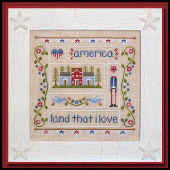 Country Cottage Needleworks Land That I Love CCN96 patriotic cross stitch patern