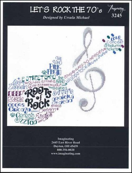 Imaginating Let's Rock the 70's 3245 musical cross stitch pattern