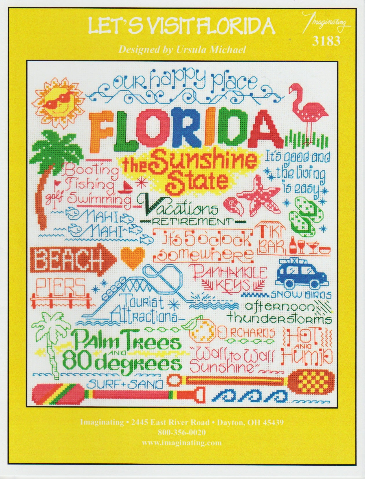 Imaginating Let's Visit Florida 3183 cross stitch pattern