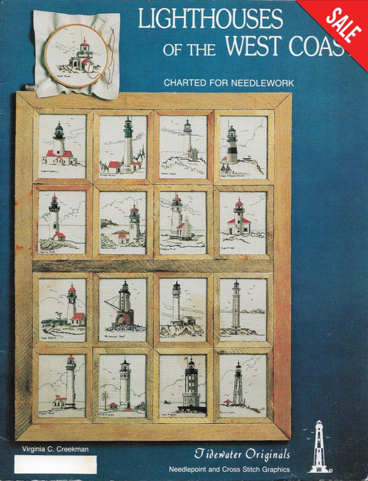 Tidewater Originals Lighthouses of the West Coast vintage 1983 cross stitch pattern