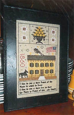Chessie & Me Lincoln Home 1860 Sampler cross stitch pattern