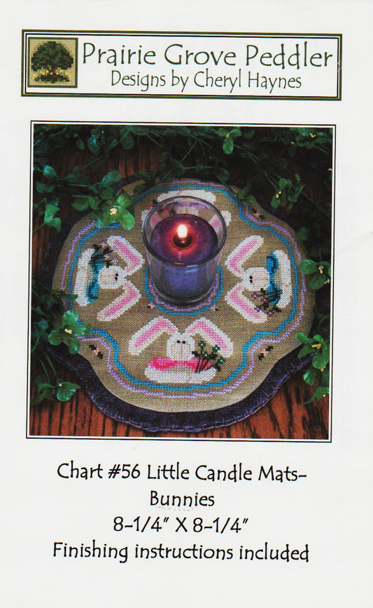 Prairie Grove Peddler Little Candle Mats Bunnies Easter 56 cross stitch pattern