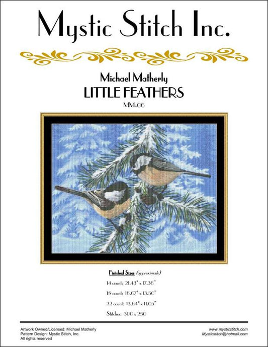 Mystic Stitch Little Feathers MM-06 bird cross stitch pattern